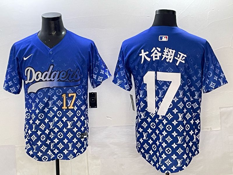 Men Los Angeles Dodgers #17 Ohtani Blue Nike 2025 MLB jersey 04